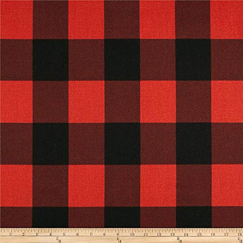 Premier Prints Buffalo Check Fabric, Red/Black, Fabric By The Yard