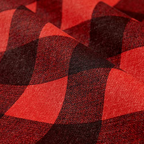 Premier Prints Buffalo Plaid Cotton Duck Red/Black Fabric Fabric b...