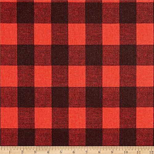 Premier Prints Buffalo Plaid Cotton Duck Red/Black Fabric Fabric b...