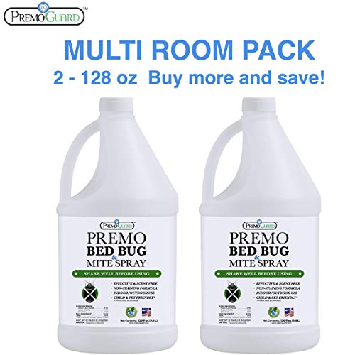 Bed Bug & Mite Killer Spray By Premo Guard 128 oz – Fast 100% Kill...