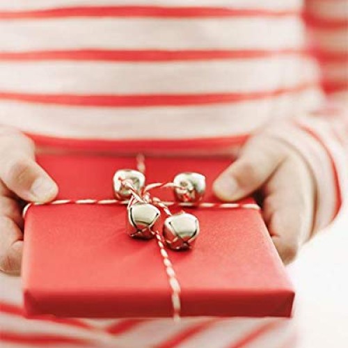 Pack of 200, 1/2 inch Christmas Jingle Bells, Craft Bells for Wre...