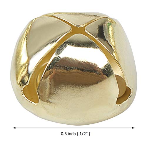 Pack of 200, 1/2 inch Christmas Jingle Bells, Craft Bells for Wre...