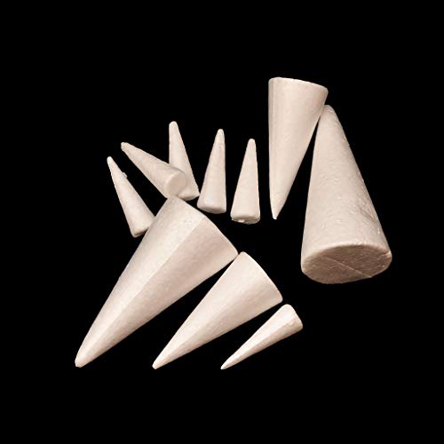 Prettyia Craft Foam Cone - 10-Pack Cone Shaped Foam for DIY Home C...