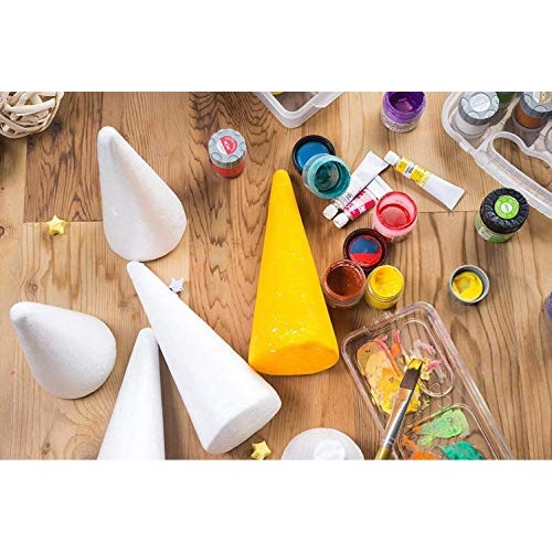 PRETYZOOM 12pcs Foam Cones for DIY Crafts 24cm White Polystyrene F...