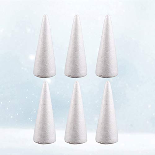 PRETYZOOM 12pcs Foam Cones for DIY Crafts 24cm White Polystyrene F...