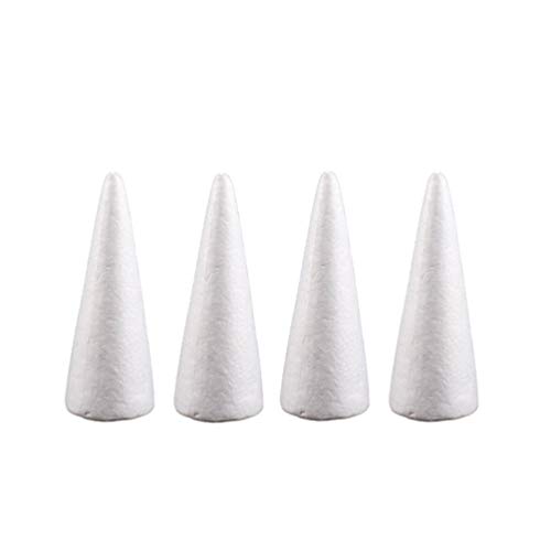 PRETYZOOM 12pcs Foam Cones for DIY Crafts 24cm White Polystyrene F...