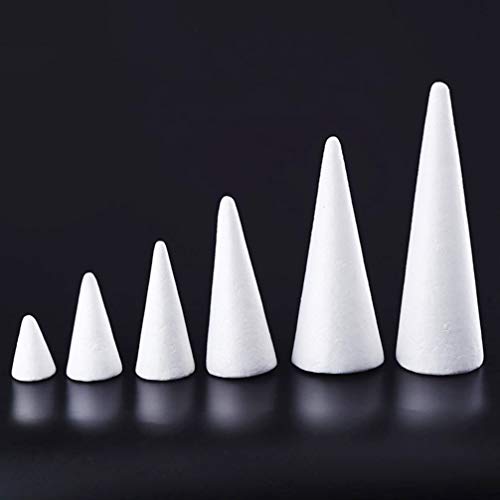 PRETYZOOM 6pcs Christmas Tree Cone Shape Styrofoam Foam for DIY Cr...