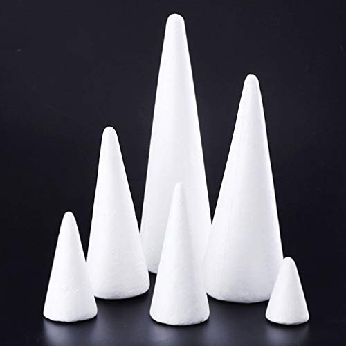 PRETYZOOM 6pcs Christmas Tree Cone Shape Styrofoam Foam for DIY Cr...