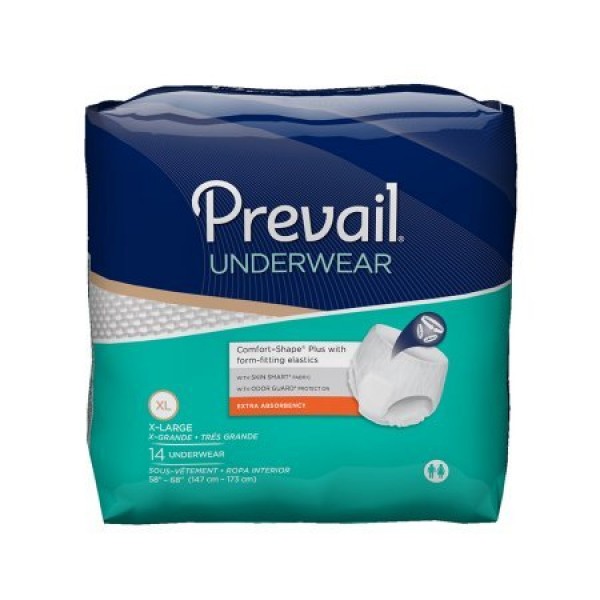 Prevail Extra Absorbency Incontinence Underwear, Extra Large, 56 T...
