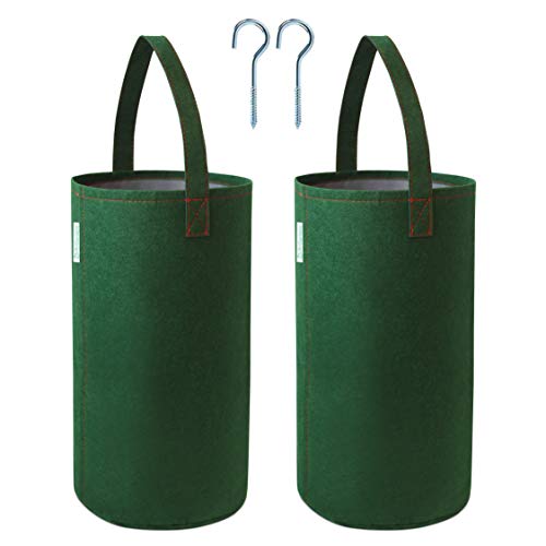 Pri Gardens Upside Down Tomato Planter, 2- Pack Hooks Included ...
