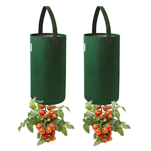 Pri Gardens Upside Down Tomato Planter, 2- Pack Hooks Included ...