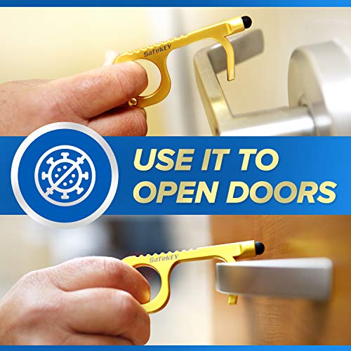 SafeKEY Door Opener Tool - No Touch Keychain Tool with a Built-in ...