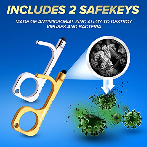 SafeKEY Door Opener Tool - No Touch Keychain Tool with a Built-in ...