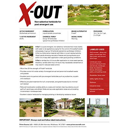 Primesource X-Out Non-Selective Herbicide for Post-Emergence Broad...