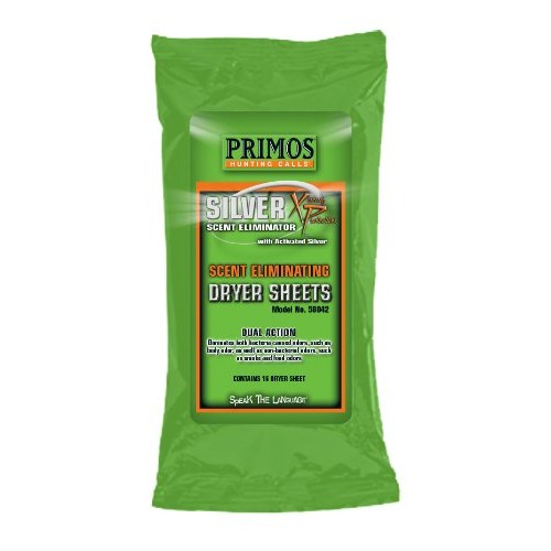 Primos Scent Eliminating Dryer Sheets 16-Count Pack