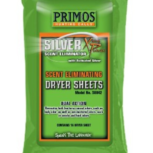 Primos Scent Eliminating Dryer Sheets 16-Count Pack