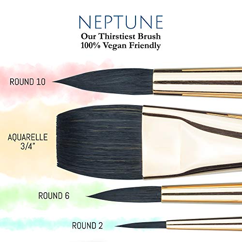 Princeton Neptune Professional Watercolor Brushes 4750 Series - 4p...