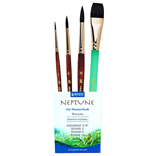 Princeton Neptune Professional Watercolor Brushes 4750 Series - 4p...