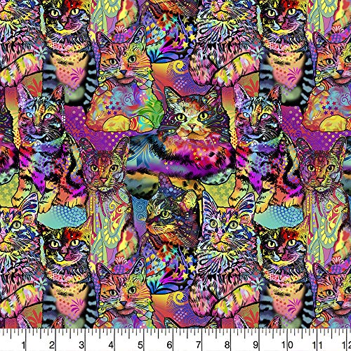 Sykel Fabrics Print Concepts Crazy for Cats Modern Art Cats Allover