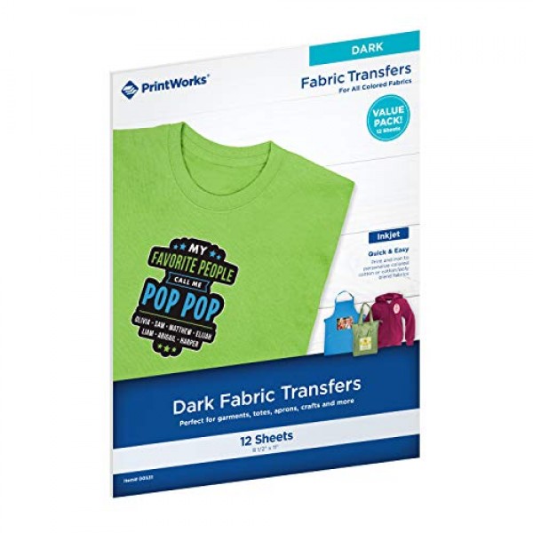 Printworks Dark Fabric Transfers, for All Colored Fabrics, Value P...