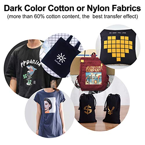 Iron-On Heat Transfer Paper for Dark Fabric 20 Pack 8.3x11.7 T-Sh...