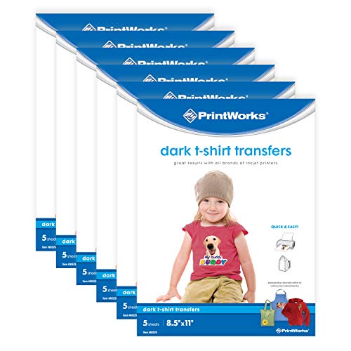 Printworks Dark T-Shirt Transfers for Inkjet Printers, for Use on ...