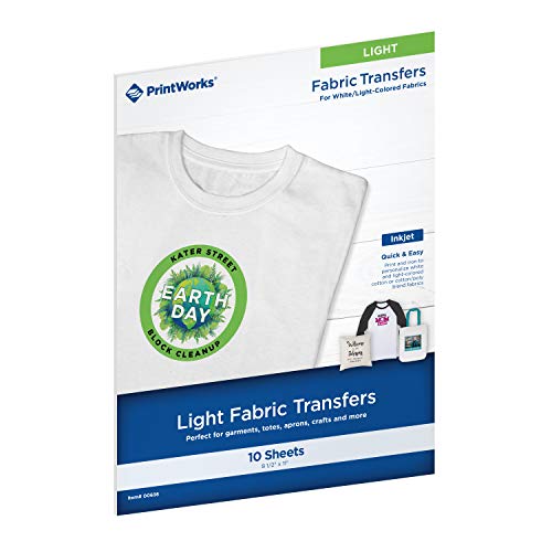 Printworks White T-Shirt Transfers for Inkjet Printers, For Use on...