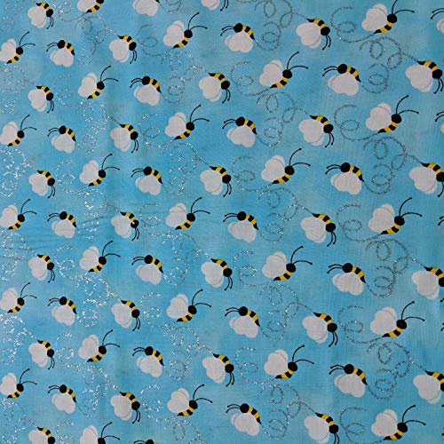 Novelty Fabrics - Bees Glitter - Cotton Fabric