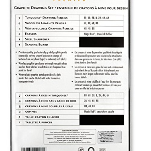 Prismacolor 24261 Premier Graphite Drawing Pencils with Erasers & ...