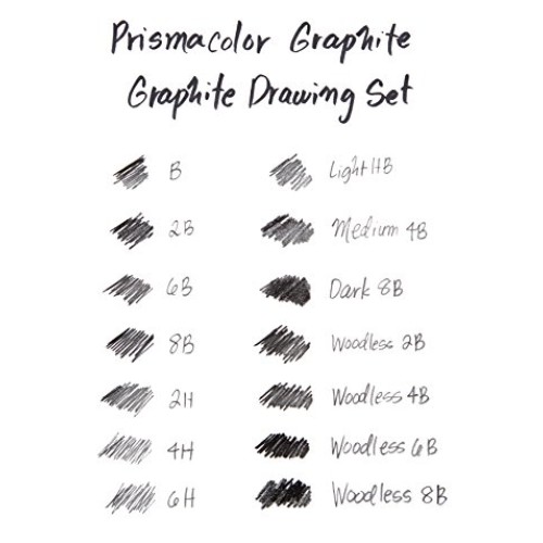 Prismacolor 24261 Premier Graphite Drawing Pencils with Erasers & ...