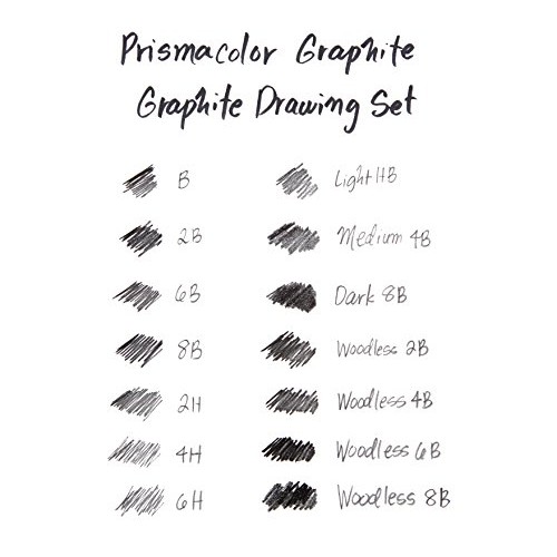 Prismacolor 24261 Premier Graphite Drawing Pencils with Erasers & ...
