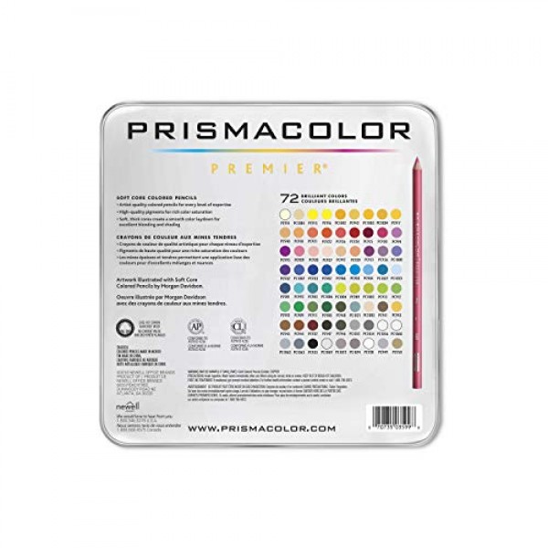 Prismacolor Premier Colored Pencils, Soft Core, 72 Pack