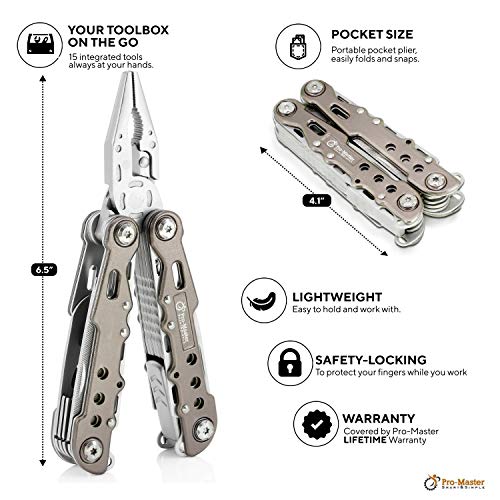 15in1 Multitool Pocket Knife - Portable Heavy Duty Folding Utility...