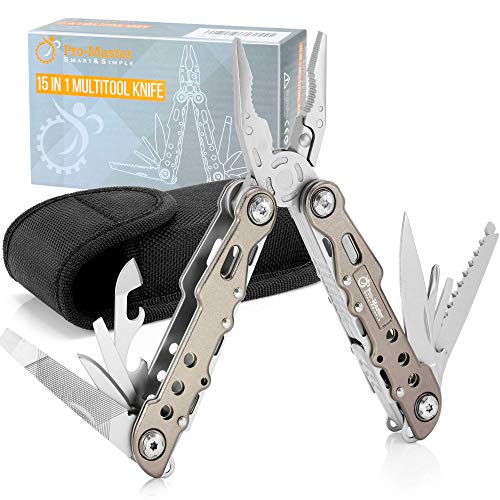 15in1 Multitool Pocket Knife - Portable Heavy Duty Folding Utility...