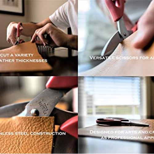 Leather Scissors. Small, Sharp Stainless Steel Durable Blades - Ef...