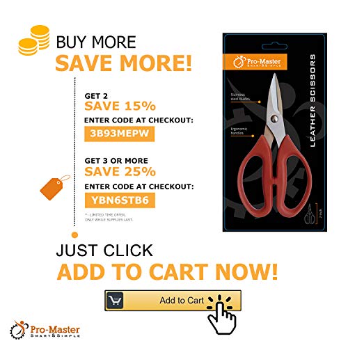 Leather Scissors. Small, Sharp Stainless Steel Durable Blades - Ef...
