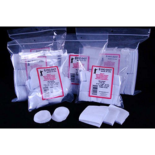 Pro Shot .22-.270 Caliber 1 1/8-Inch SQ. 500 Count Patches, White ...