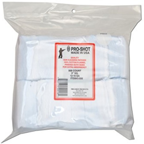 Pro Shot .22-.270 Caliber 1 1/8-Inch SQ. 500 Count Patches, White ...