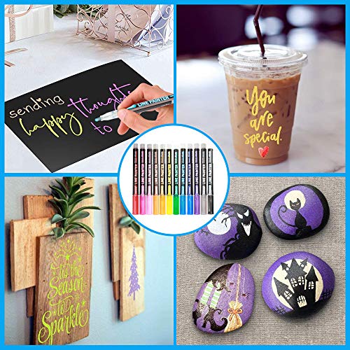 Paint Marker Pens, 12 Vibrant Colors 2021 premium Waterproof Paint...