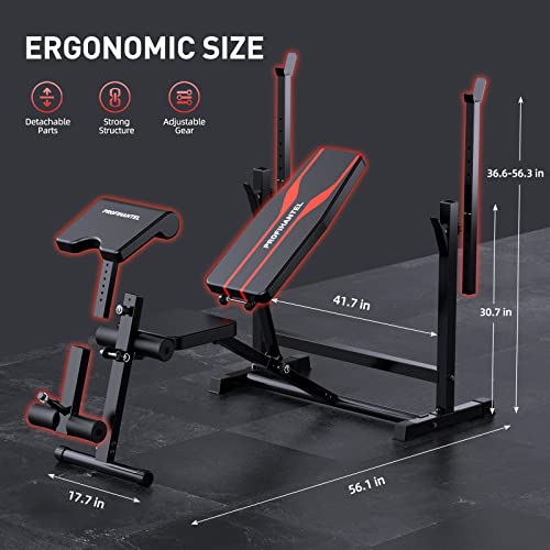 Adjustable Weight Bench, Olympic Workout Bench, Barbell Bench Pres...