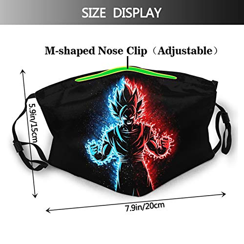 2 Piece Reusable Face-Mask Protective Balaclava Mouth Cover with 4...