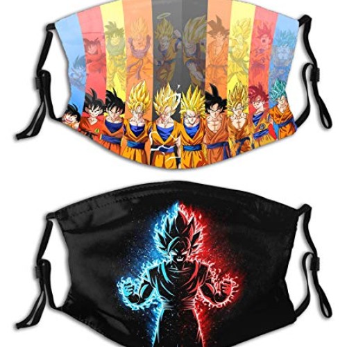 2 Piece Reusable Face-Mask Protective Balaclava Mouth Cover with 4...