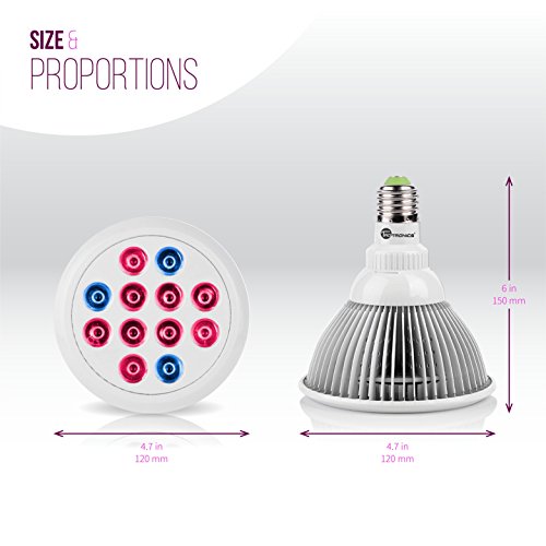 Indoor LED Grow Light Bulbs w/ Clamp Reflector 12W Efficient Gre...
