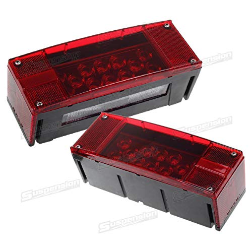 Left+Right LED Boat Trailer Light Waterproof Red Trailer Boat Rect...