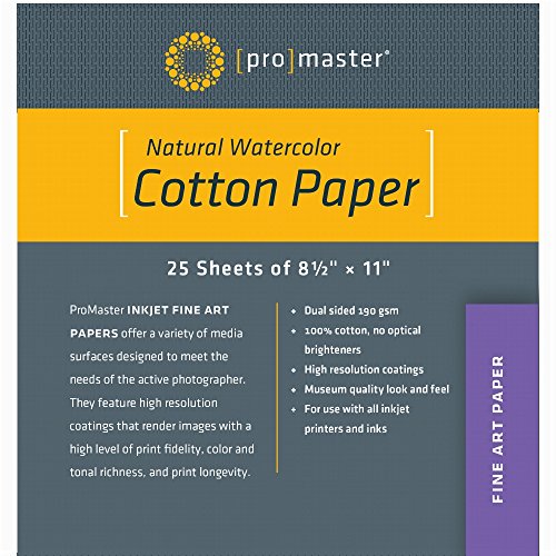 Promaster Fine Art Inkjet Paper - 100% Cotton - Natural Watercolor...