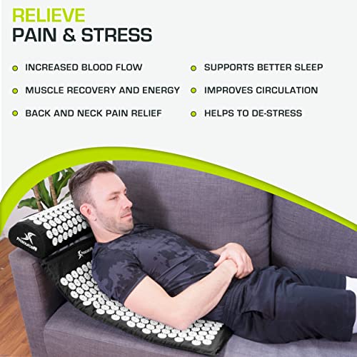 ProsourceFit Acupressure Mat and Pillow Set for Back/Neck Pain Rel...