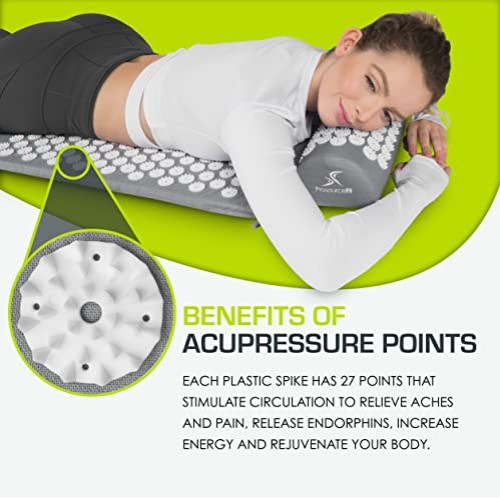 ProsourceFit Ki Acupressure Mat and Pillow Set with 100% Natural L...
