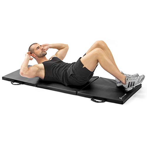 ProsourceFit Tri-Fold Folding Exercise Mat - Black