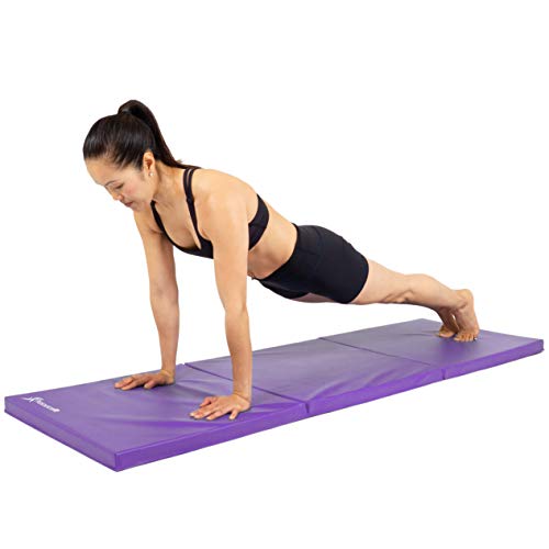 ProsourceFit Tri-Fold Folding Thick Exercise Mat 6’x2’ with Carryi...