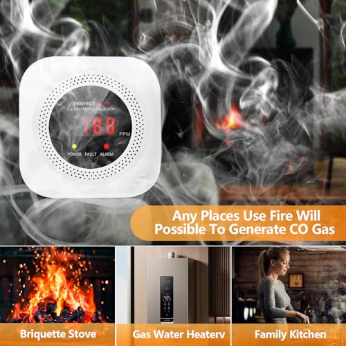 Carbon Monoxide Detectors, 4 in 1 Protectmeter Natural, Propane, M...
